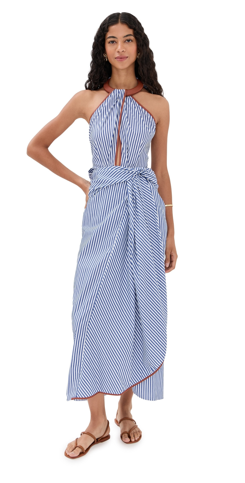 Johanna Ortiz Centro Del Cielo Ankle Dress Off White/Blue 10 | Shopbop