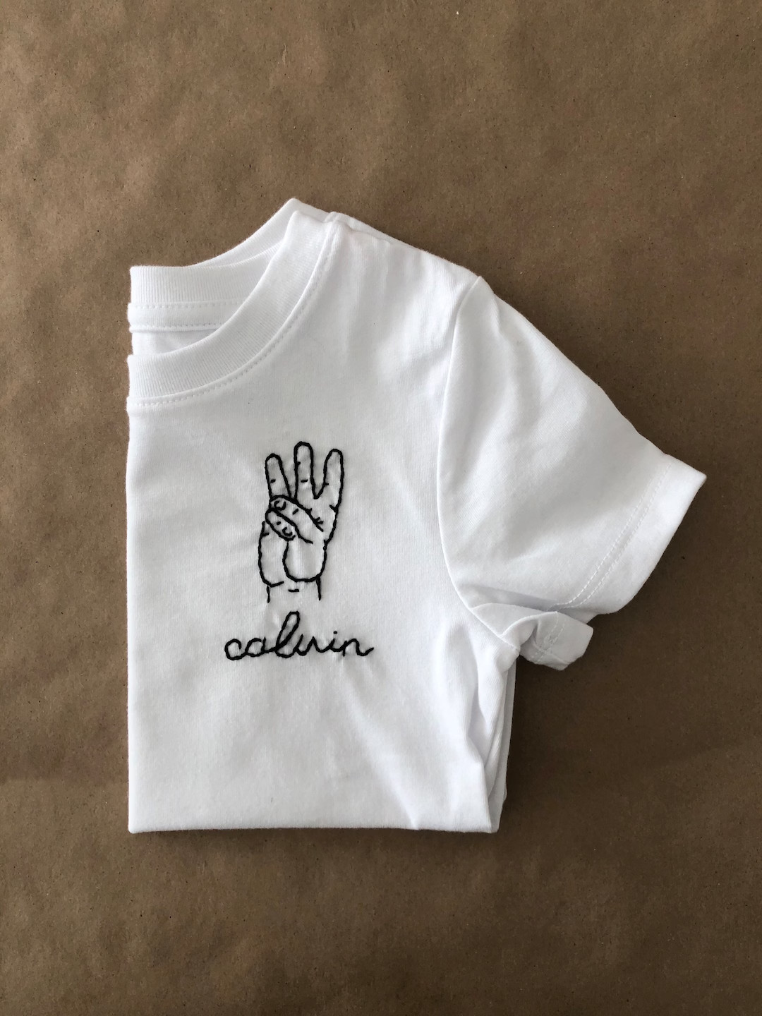 This Many Happy Birthday! Tee Embroidery Shirt - Custom Handmade- hand holding up fingers | Etsy (US)