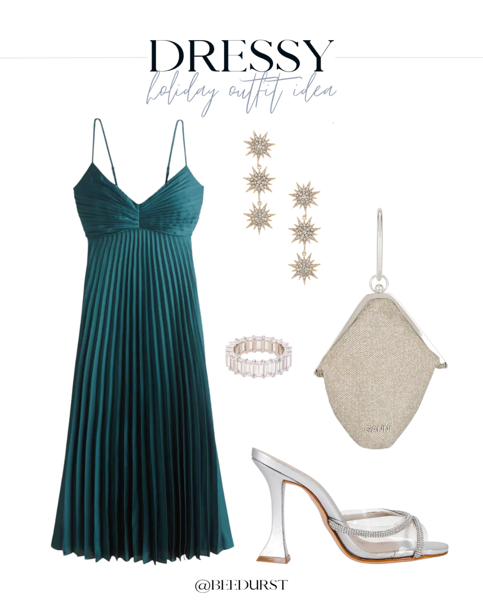 NYE outfit idea, NYE dress, new years outfit idea, new years eve outfit idea, NYE outfit inspo, new years eve dress, maxi dress, sparkly purse, metallic heels, statement earrings 

#LTKshoecrush #LTKHoliday #LTKitbag