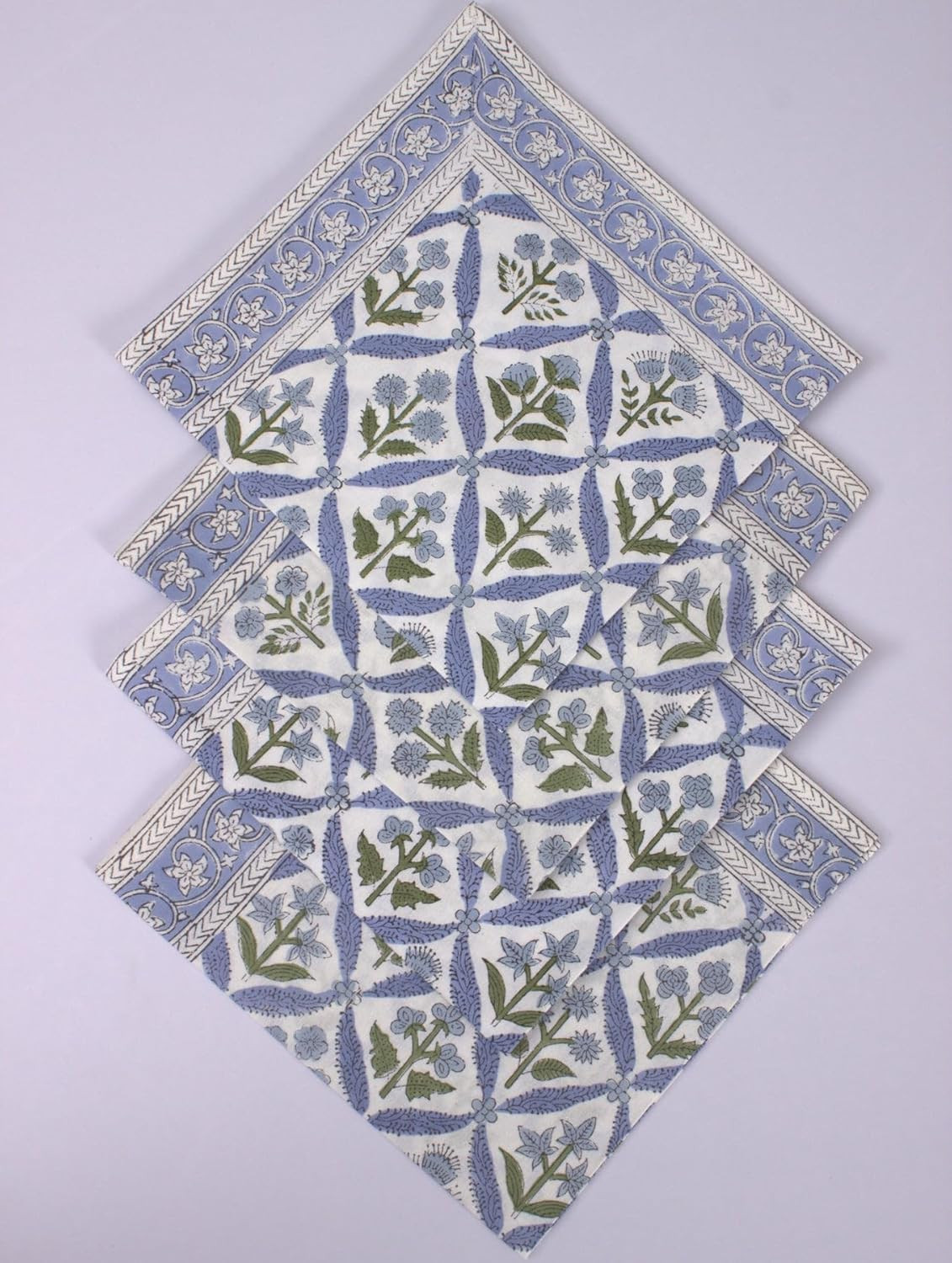 Ridhi Light Steel Blue Napkins, Kitchen Towels, Table Decor, Table Linen, Cotton Cloth Border Nap... | Amazon (US)