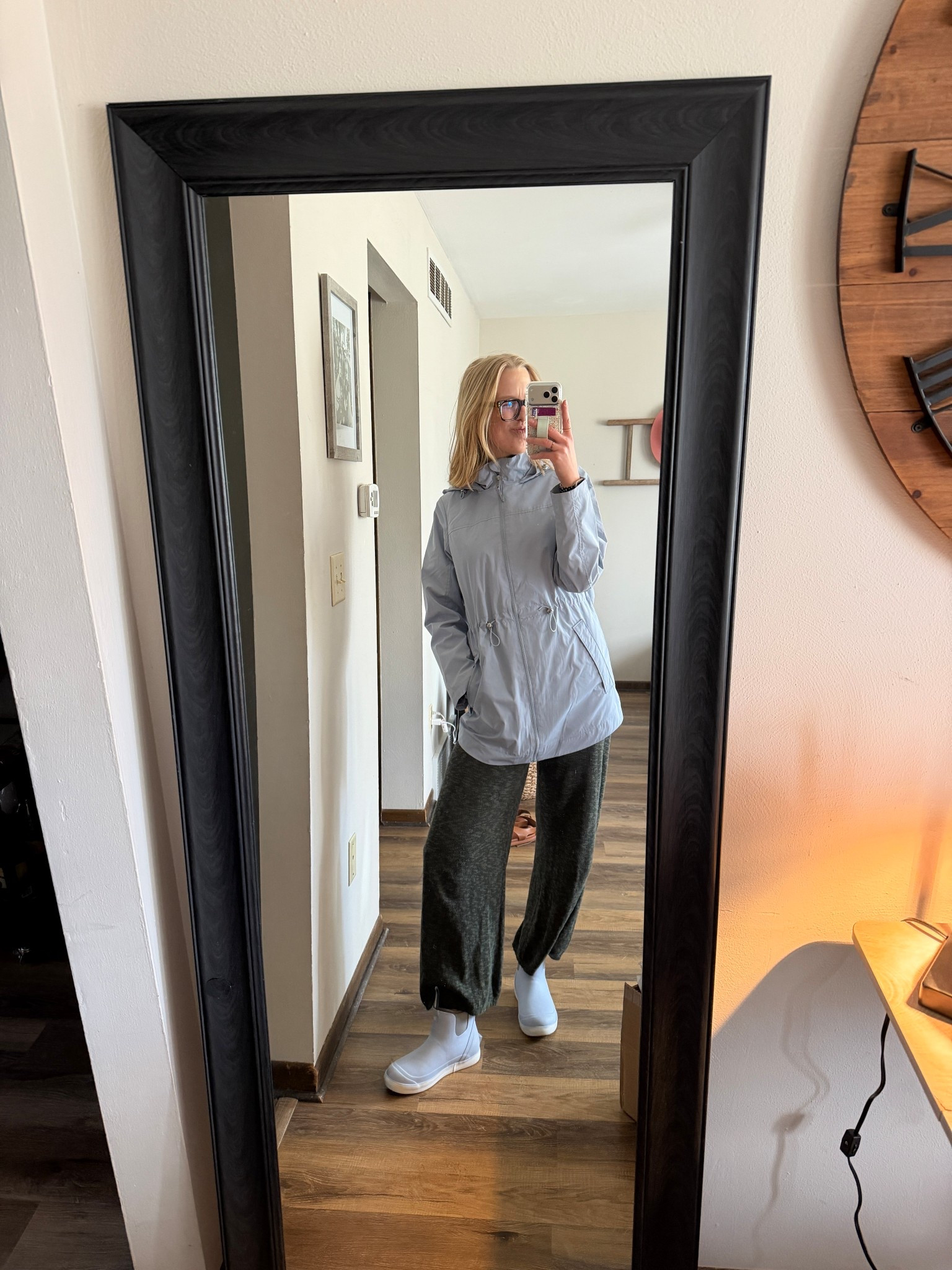 A dreary FRIYAY ootd—03.27.26 🩵☔️💙

STILL in love with this rain jacket & rain boot combo 🙌🏼🙌🏼🙌🏼

Small in light blue Walmart rain coat ($29.98 and limited sizes)
Medium in green sweater set from Amazon
8 in blue rain boots from Amazon (so cute & stylish for this spring)
🧦 no-show socks are from Old Navy

Walmart finds, Walmart fashion, Walmart jackets, Walmart deals, Walmart sale, light blue rain jacket, trending at Walmart, Amazon finds, Amazon fashion, Amazon outfits, Amazon sets, sweater sets, Amazon two-piece outfits, Amazon shoes, Amazon boots, Amazon rain boots, spring deals, spring finds, trending rain boots

#LTKSeasonal #LTKSaleAlert #LTKootd