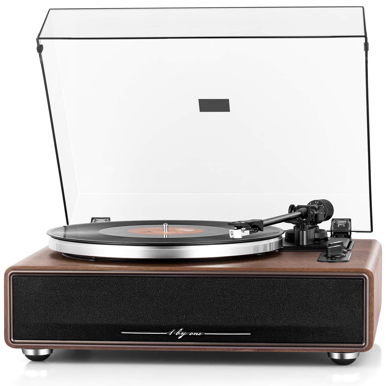 1 by ONE High Fidelity Belt Drive Turntable with Built-in Speakers, Vinyl Record Player with Magn... | Amazon (US)