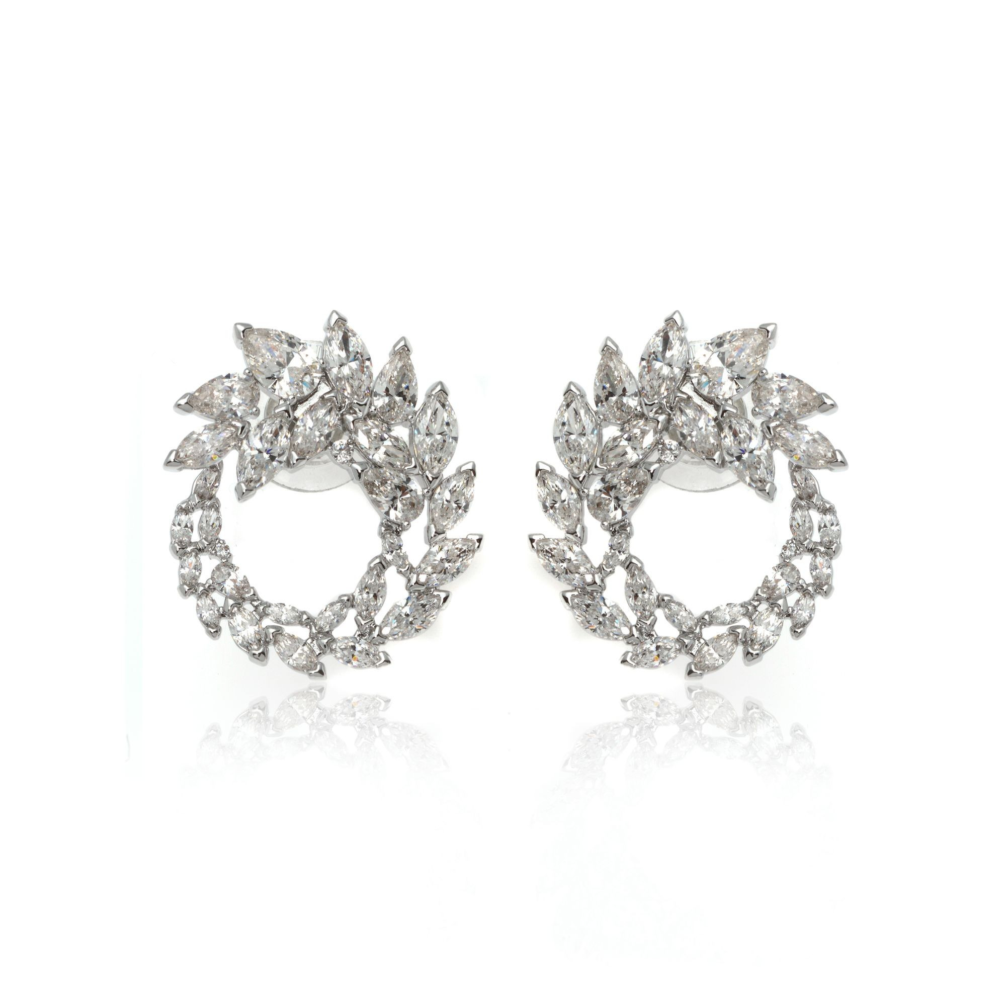 Swarovski Louison Rhodium Plated Czech White Crystal Earrings 5450934 | ShopWorn | Shop Worn