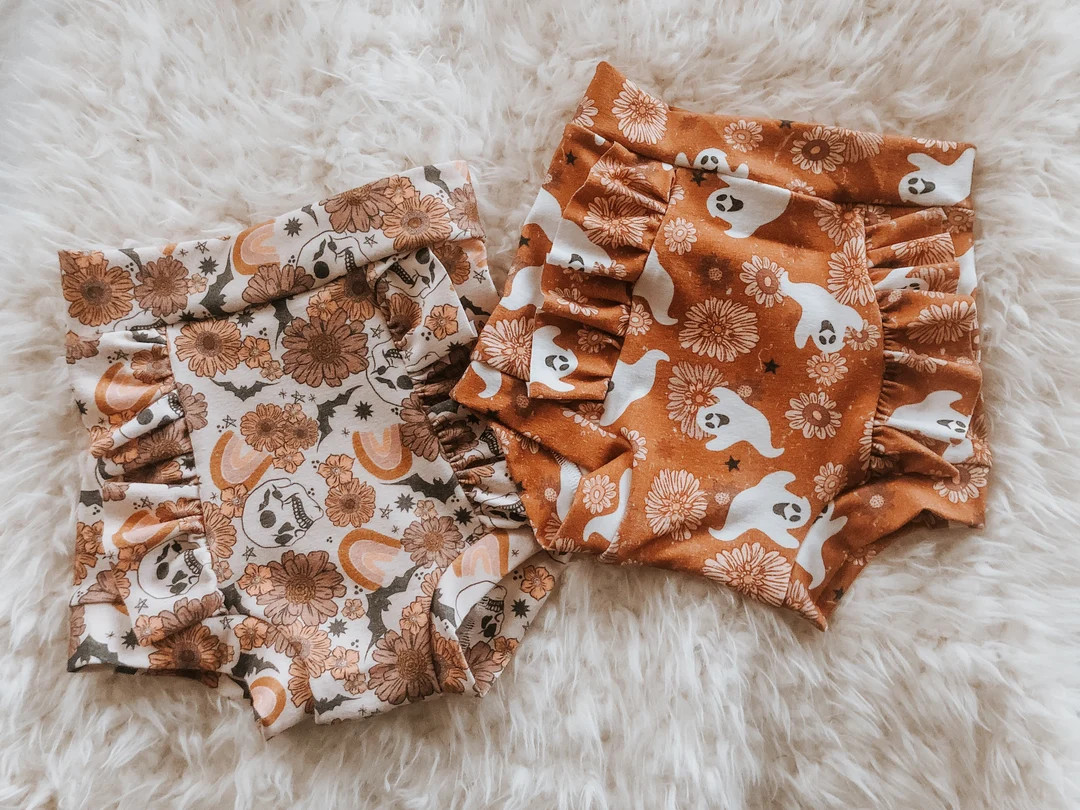 Halloween High Waisted Bummies//baby Girl Spooky Halloween Outfit - Etsy | Etsy (US)