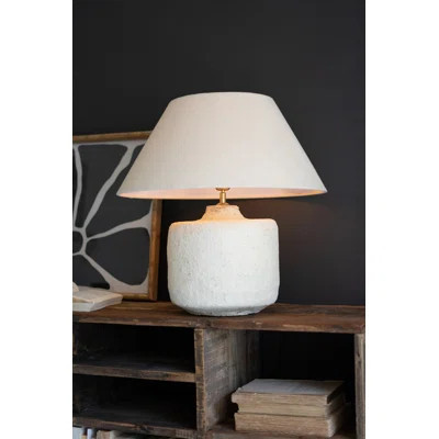 Cylinder Paper Mache Hauptstueck Base W Fabric Lamp Shade | Wayfair North America