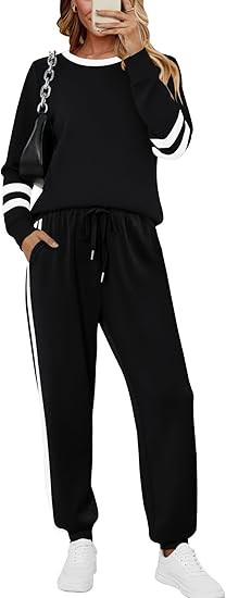KISSMODA 2 Piece Sets for Women Sweatsuit Casual Tracksuits Long Sleeve Tops and Pants 2025 Loung... | Amazon (US)