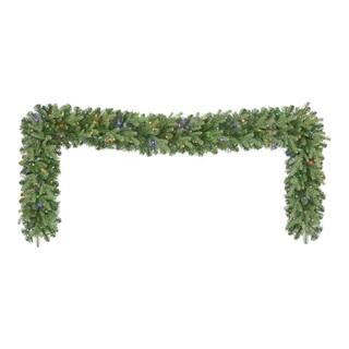 9 ft. Pre-Lit LED Grand Duchess Balsam Fir Artificial Christmas Garland | The Home Depot