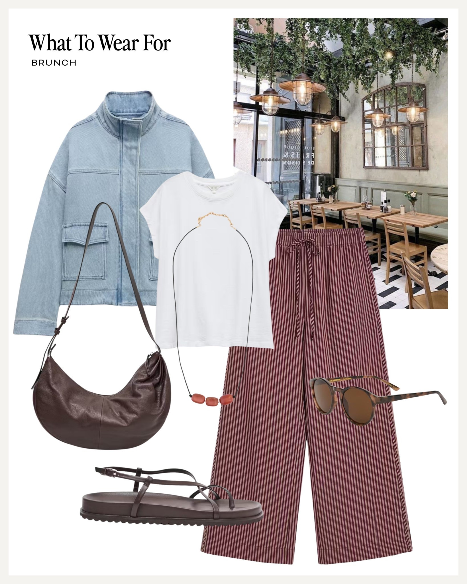 Brunch 🍳 

Sprint outfits, hush new in, striped trousers, brown sandals, denim jacket 

#LTKuk #LTKspring