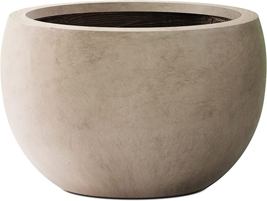 Amazon.com : Kante 20" D Lightweight Concrete Outdoor Round Bowl Planter, Outdoor/Indoor Large Pl... | Amazon (US)