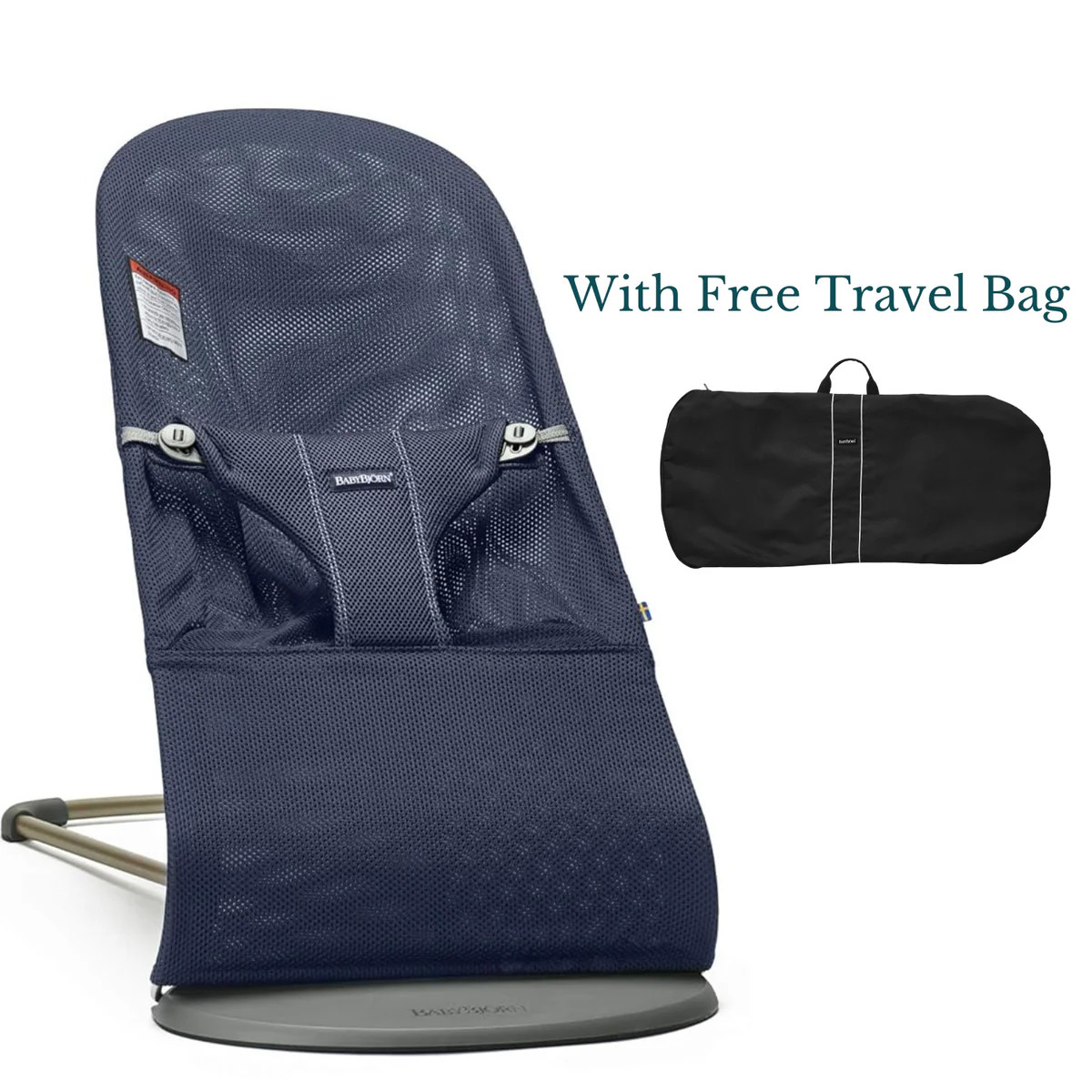 Bouncer Bliss Mesh - Navy blue + Free Transport Bag | REBEL (formerly Rebelstork)