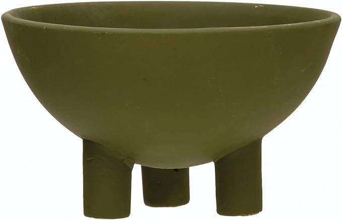 Stoneware Footed Bowl, Matte Green | Amazon (US)