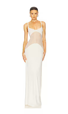 Helsa Sheer Knit Curve Maxi Dress in Vanilla from Revolve.com | Revolve Clothing (Global)