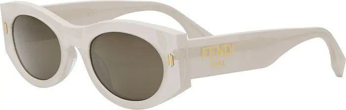Fendi Roma 52mm Oval Sunglasses in Shiny Violet /Bordeaux at Nordstrom | Nordstrom