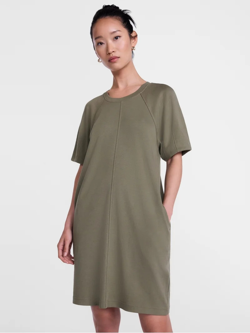 Scenario Women's and Women's Plus Mini Dress with Short Raglan Sleeves, Sizes XS-4X | Walmart (US)