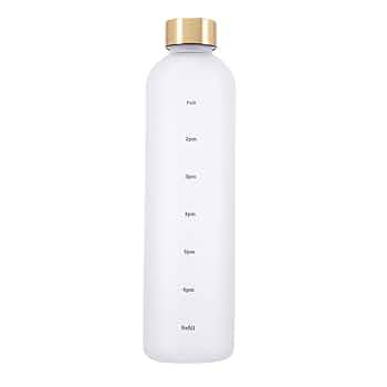 Plastic Water Bottle 32 Oz, Slim Water Bottle With Time Marker, 1 Liter Large Capacity Time Marke... | Amazon (US)