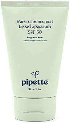 Pipette Mineral Sunscreen - SPF 50 Broad Spectrum Baby Sunblock with Non-Nano Zinc, UVB/UVA Non-T... | Amazon (US)