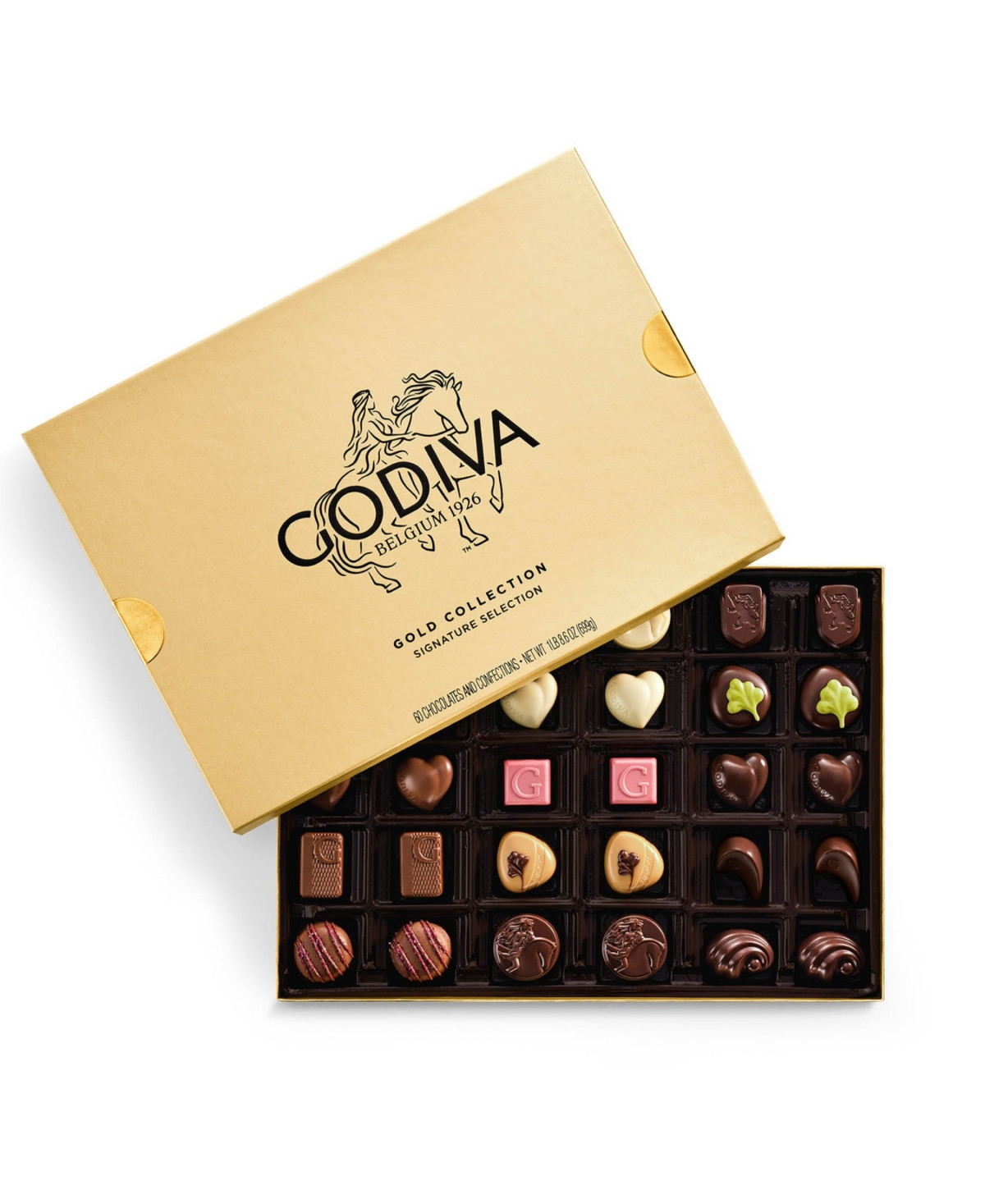 Godiva Assorted Chocolate Gold Gift Box, 60 Pieces | Macy's