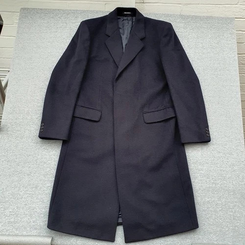 St Michael Vintage Coat Pure New Wool Navy Blue M&S Made In England 40" Medium | eBay UK