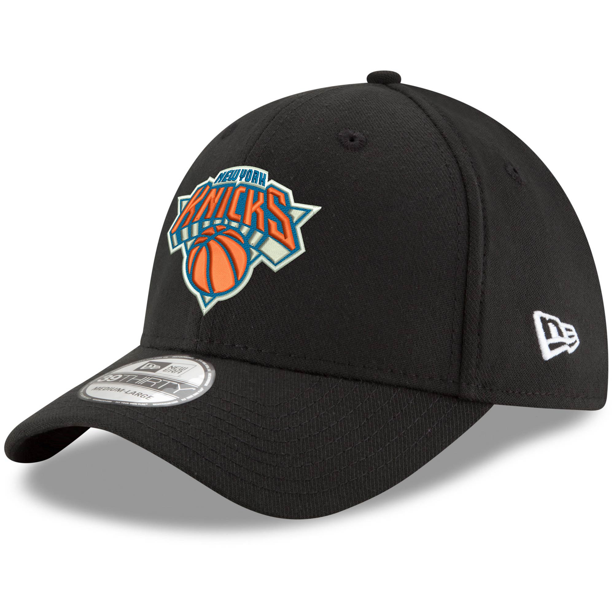 Men's New Era Black New York Knicks Official Team Color 39THIRTY Flex Hat | NBA Shop