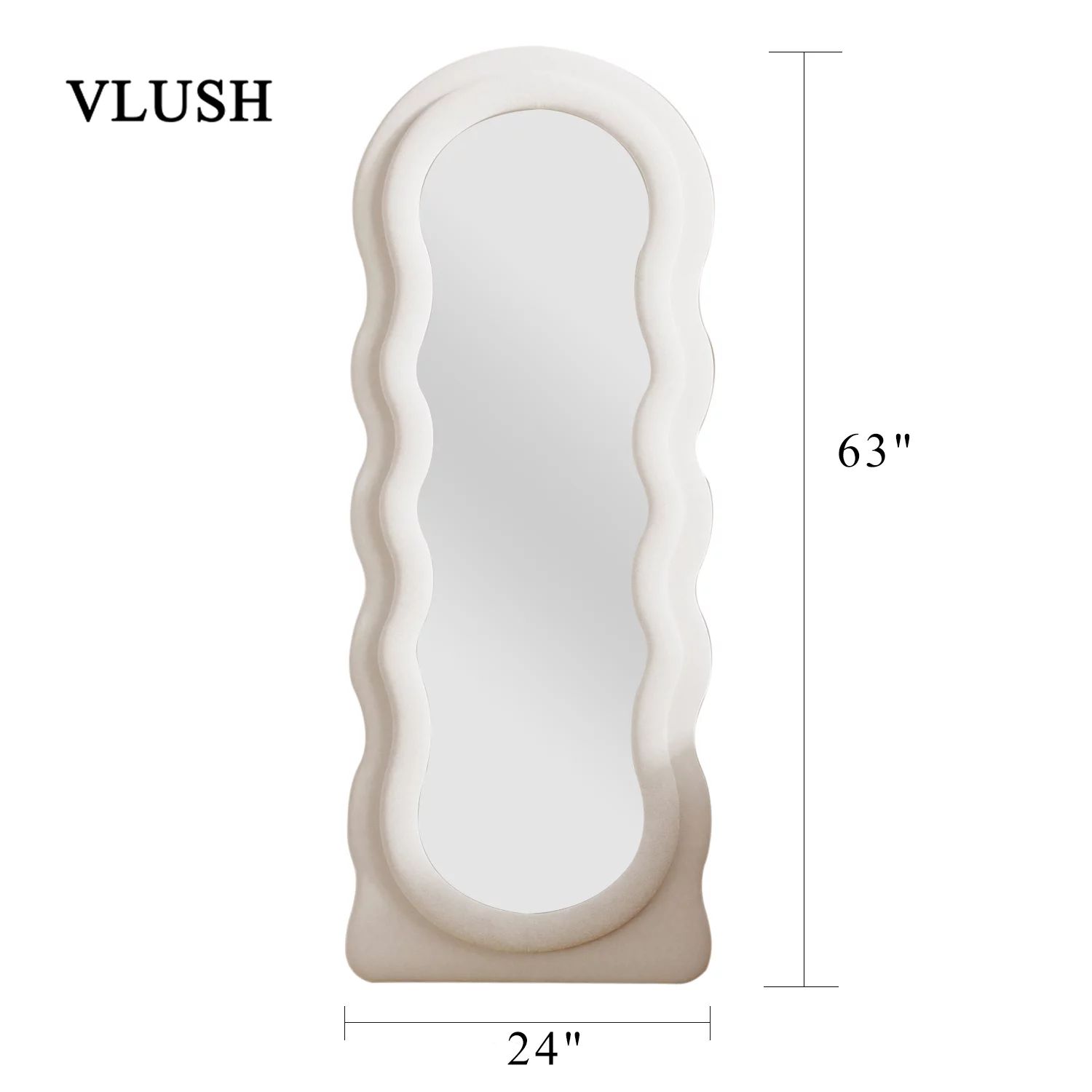 VLUSH Wavy Full Length Mirror, Freestanding Floor Mirror with Stand, 63"x24" Wall Mounted Mirror ... | Walmart (US)