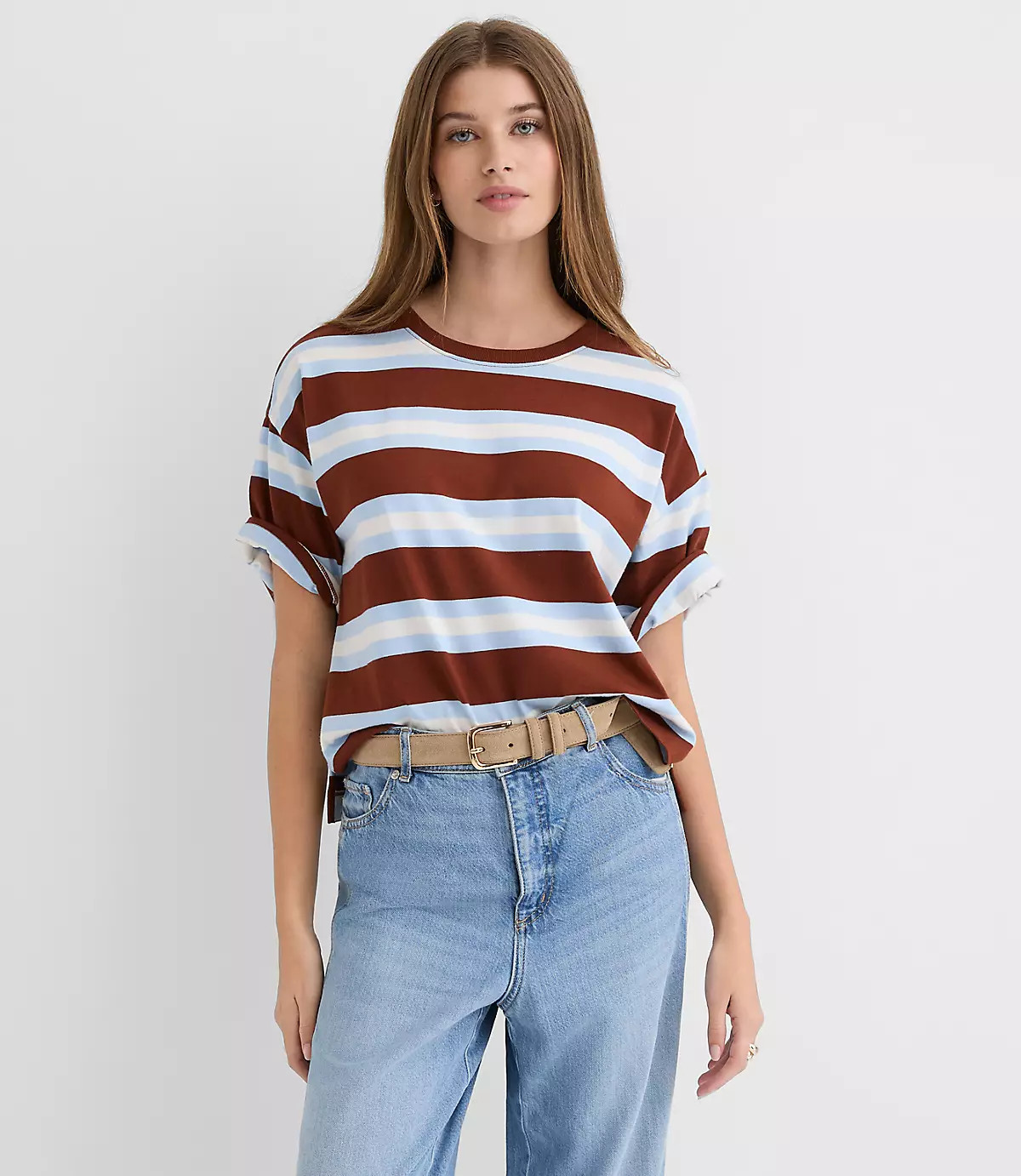 Striped Jersey Modern Tee | LOFT