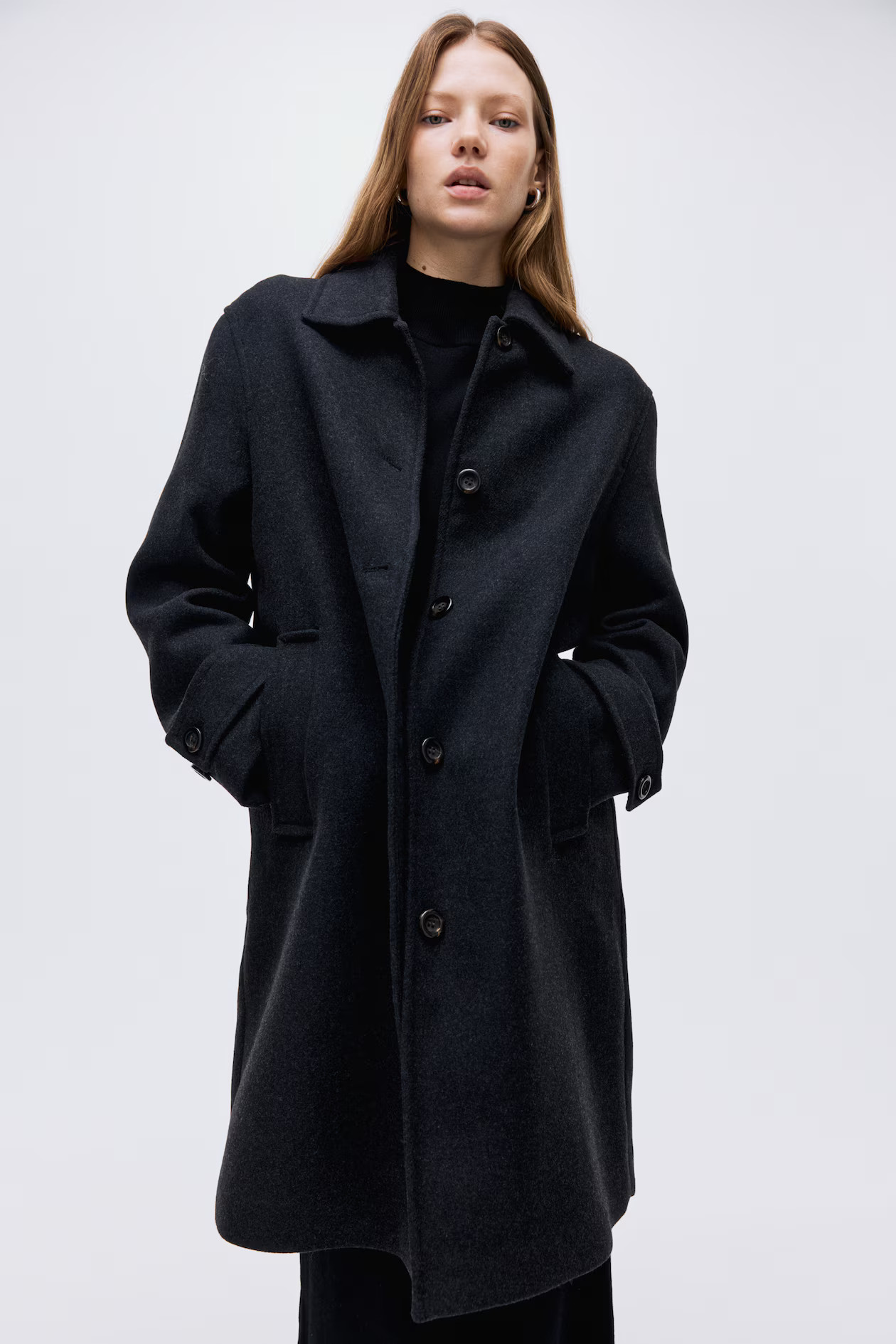 Car coat - Black marl - Ladies | H&M GB | H&M (UK, MY, IN, SG, PH, TW, HK)