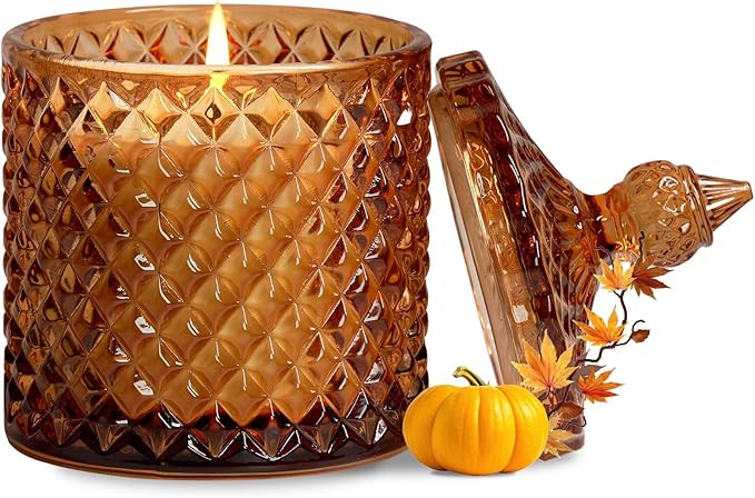 Pumpkin Spice Scented Candles,Sweet & Spicy Cinnamon Pumpkin Candles, Fall Scented Candles for Th... | Amazon (US)