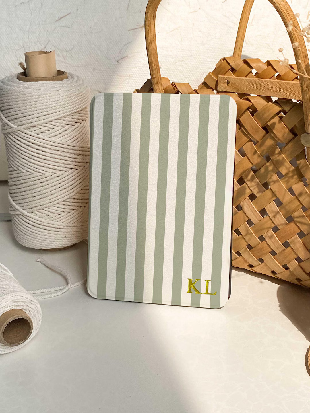 Sage Green Stripe Personalization Kindle Paperwhite 12th Gen 2024 Case, Paperwhite 2021 Cover 6.8... | Etsy (US)