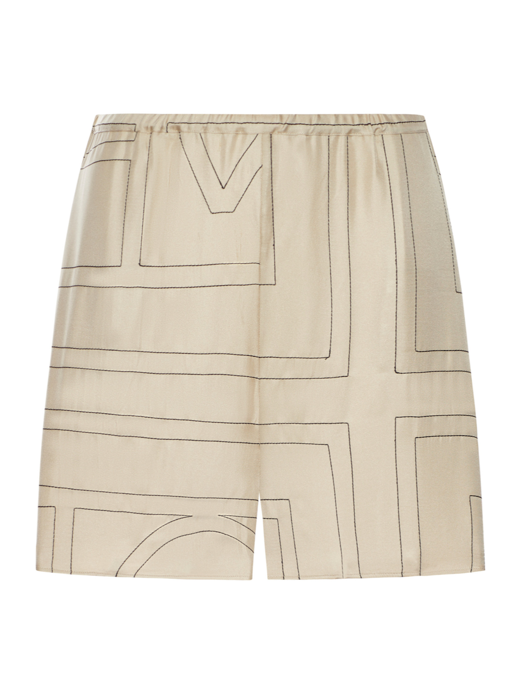 Tot\u00eame Monogram-Print Satin Shorts | Senser US