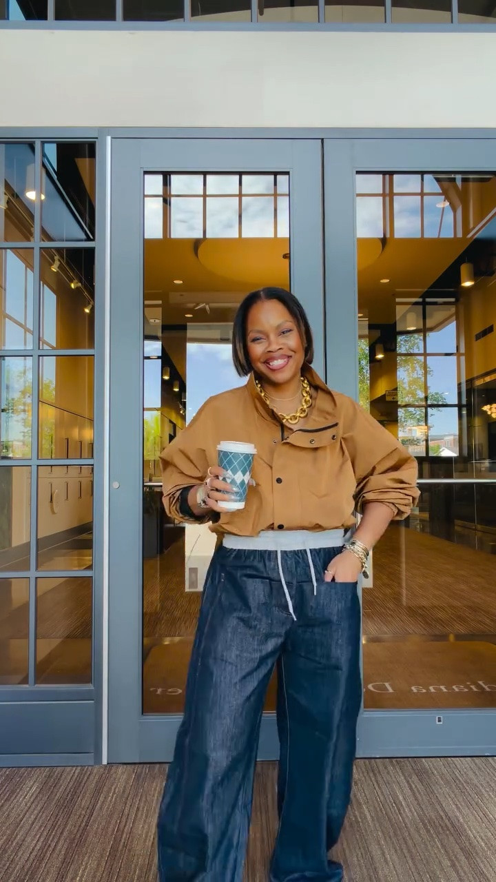 Just an easy combo - Jacket, Jeans and Jellies! Cute vibe - minimal effort! What y’all think? 

Make sure you have the jacket oversized for the relaxed vibe!

Jacket (old) 
Jeans @hemiblurr 
Sandals (Chloe dupe) @amazon 
Necklace @julievos 
•
•
Style over forty, workwear style, track jacket style
