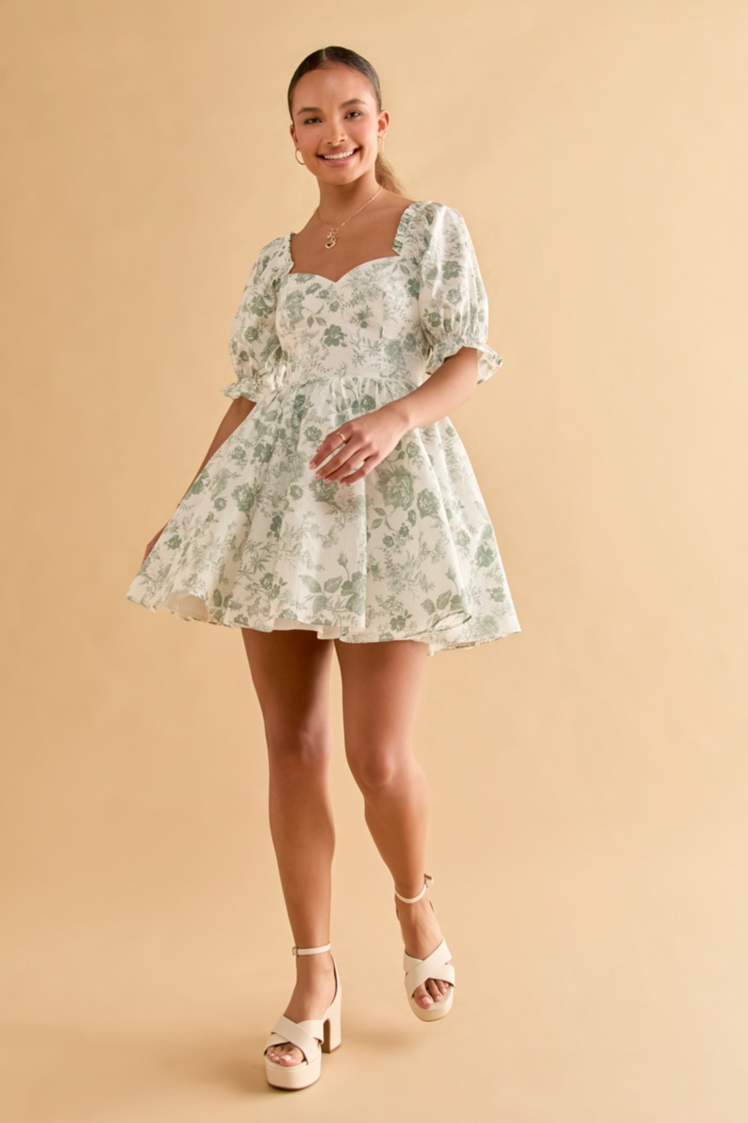 Nicole Postcard Print Mini Dress | Francesca's