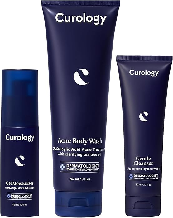 Curology Everyday Skincare Bundle, Gentle Facial Cleanser, Acne Body Wash (2% Salicylic Acid), an... | Amazon (US)