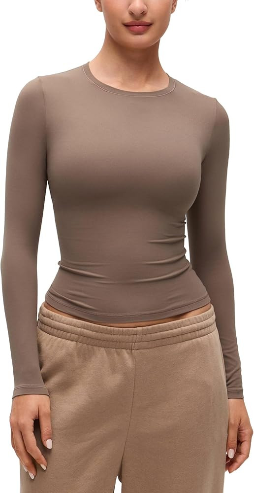 CRZ YOGA Softembrace Crewneck Long Sleeve Shirts for Women - Casual Going Out Tops Soft Basic Fit... | Amazon (US)