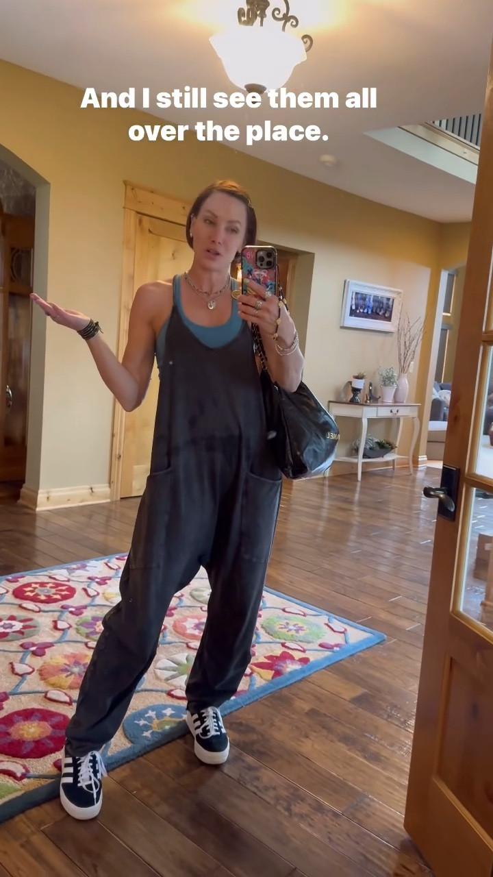 The perfect comfort ale outfit for travel or lounging. Free people onesie- size small. Lululemon bra- size 4. Adidas gazelle sneakers- size 7.5. Little words project bracelets  

#LTKTravel #LTKVideo #LTKOver40