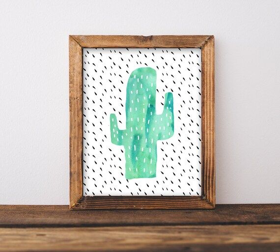 Cactus Wall Art Nursery Printable, Gender Neutral Southwestern Baby Shower Gift, Office Decor Waterc | Etsy (US)