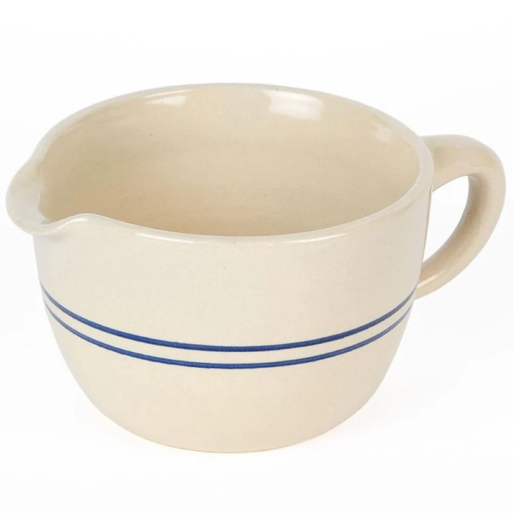 Lehman's Martinez Pottery Heritage Blue Stripe Stoneware Batter Bowl - Handmade - 3 Cup | 1/4GAL STRIPED | Lowe's