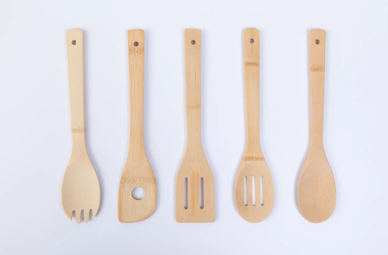 Mainstays 100% Natural Bamboo Tool and Gadgets 5 Pieces Utensil Set | Walmart (US)