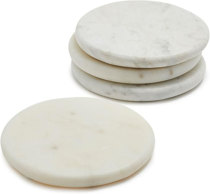 Sur La Table Marble Coasters, Set of 4, White | Amazon (US)