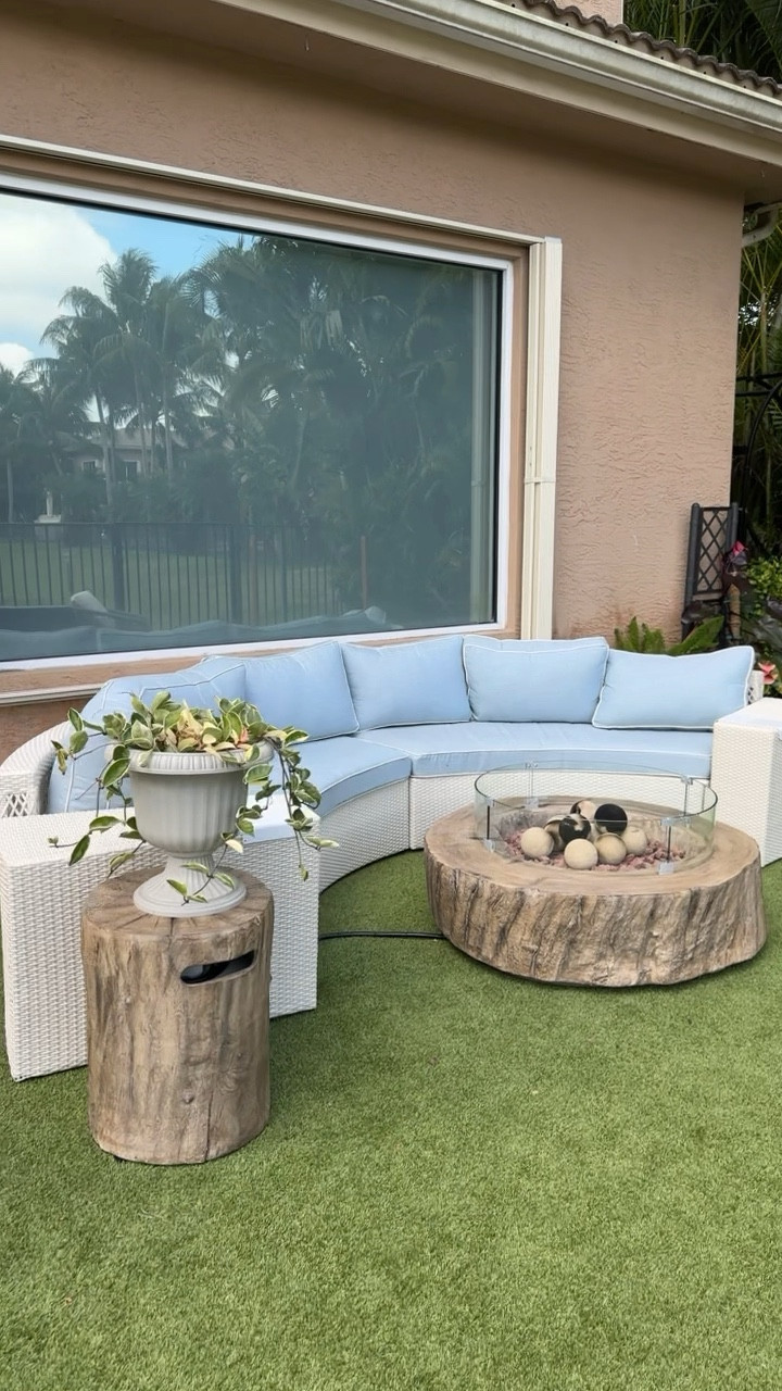 Backyard decor • backyard fire pit • outdoor planter • propane fire pit • root fire pit • unique fire pit • garden • outdoor living • 1000 hours outside • outdoor living room • 

#LTKhome #LTKSeasonal #LTKfamily