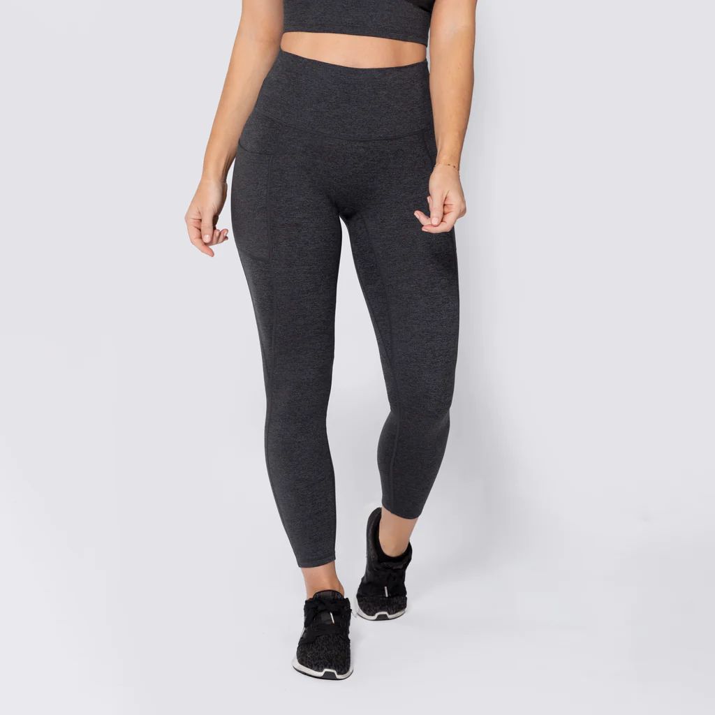 SoftLuxe Stay Put Leggings - Charcoal/Black | Love and Fit