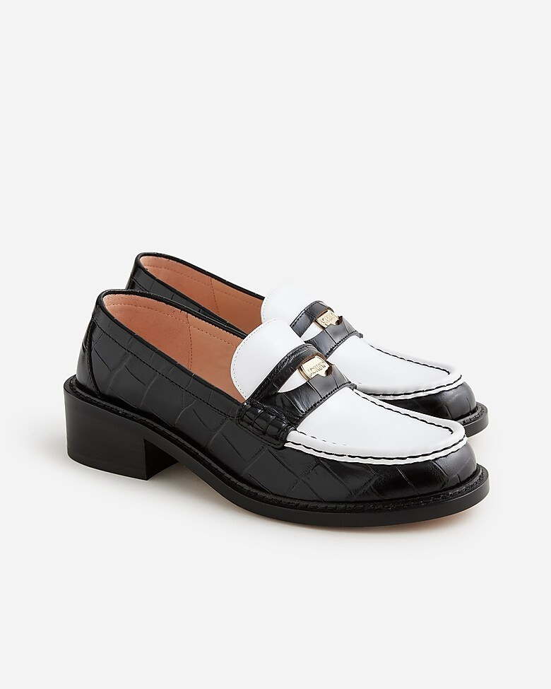 Coin loafers in croc-embossed leather | J. Crew US