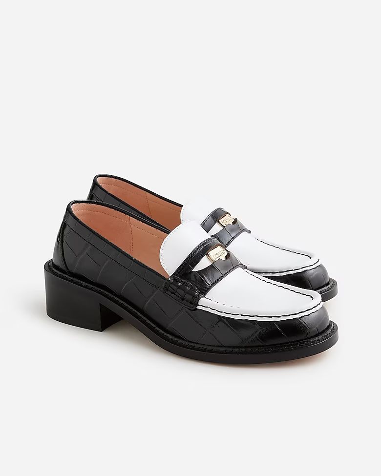 Coin loafers in croc-embossed leather | J.Crew US