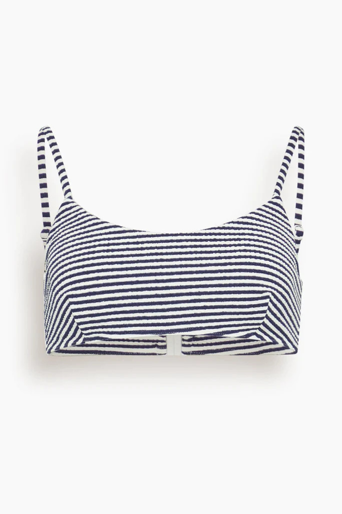 Seamless Kaia Top in Maritime Blue/Cream Multi | Hampden Clothing