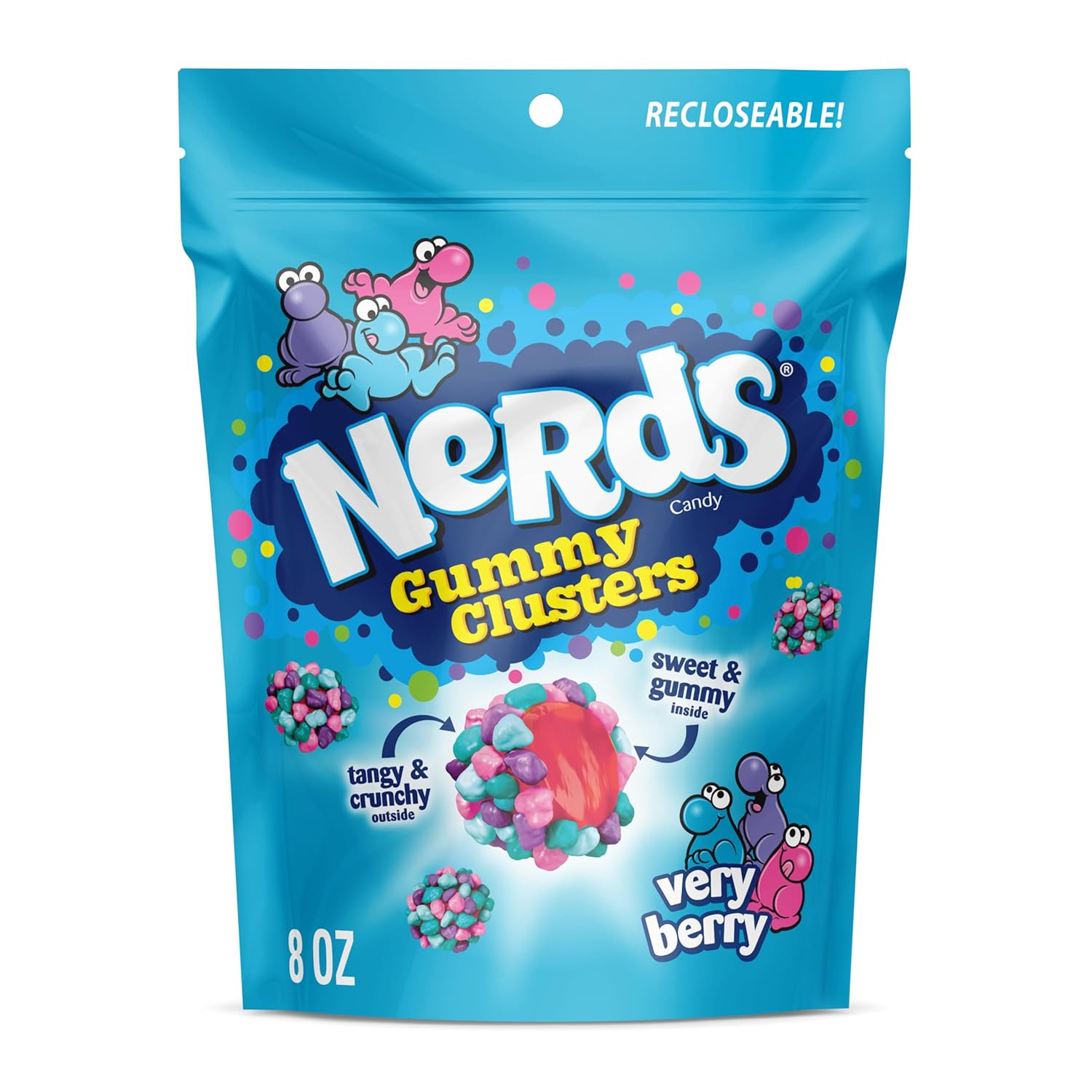 NERDS Gummy Clusters Candy, Very Berry, Crunchy and Gummy, 8 oz | Amazon (US)