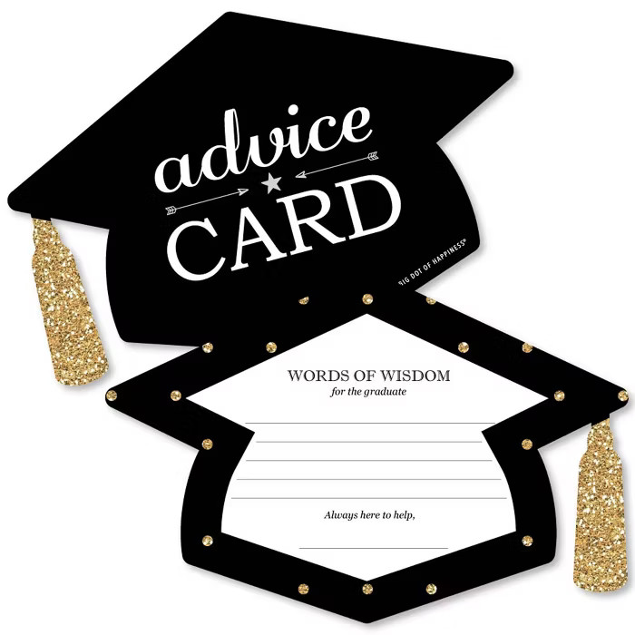Big Dot of Happiness Gold - Tassel Worth the Hassle - Grad Cap Wish Card Graduation Party Activit... | Target