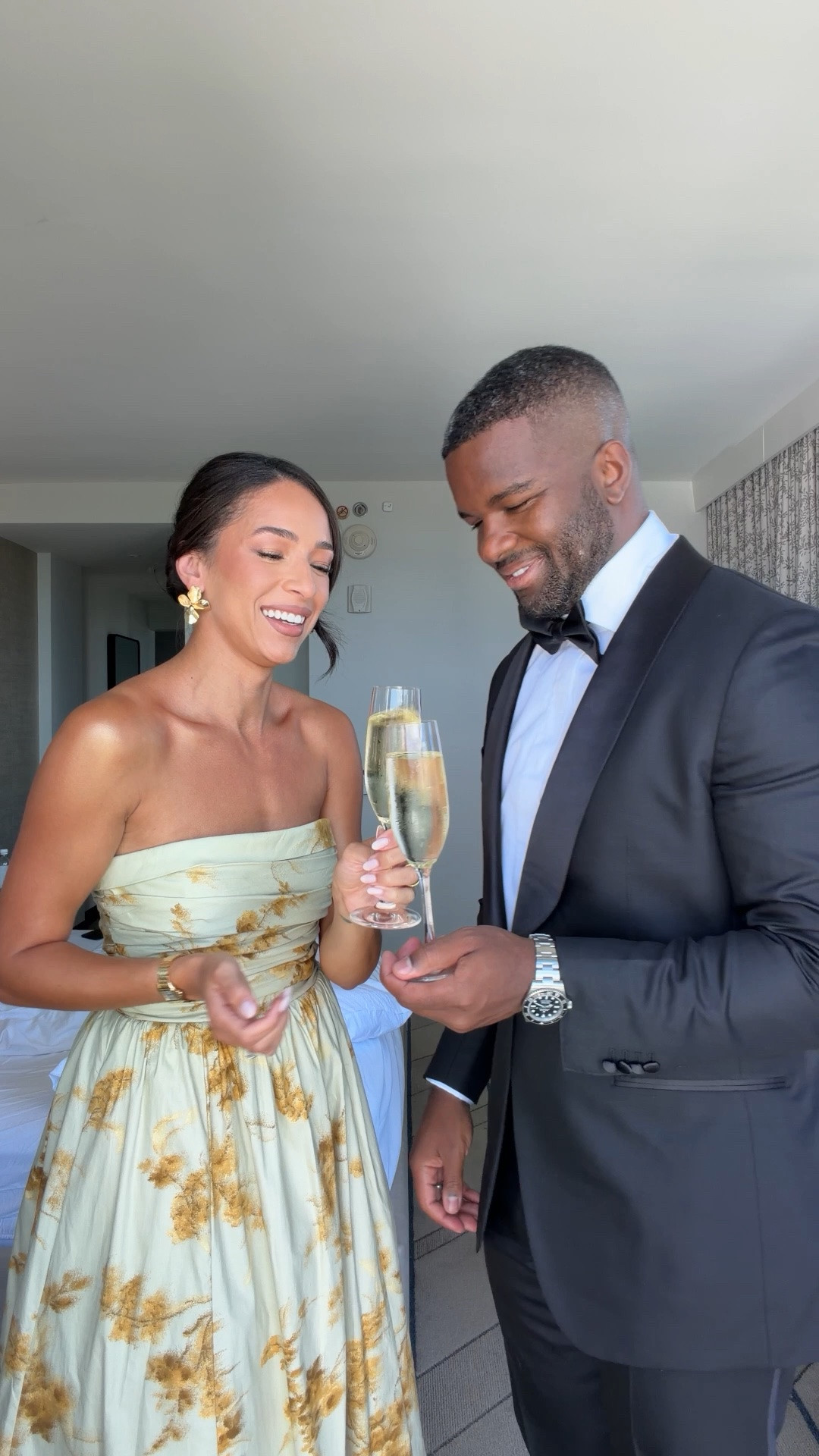 Black tie wedding guest dress and tuxedo we wore for a summer wedding! I’m wearing a size 4 in dress - it’s cotton with detachable straps and pockets! The best shape for postpartum and such a perfect material for hot weather 🙌🏽

#LTKootd #LTKWedding #LTKMens