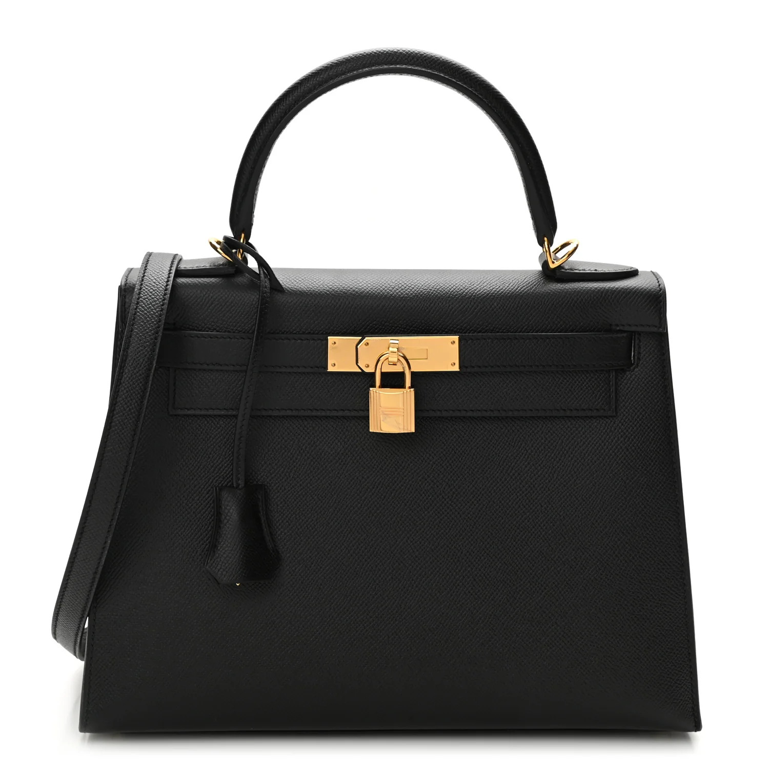HERMES Epsom Kelly Sellier 28 Black | FASHIONPHILE (US)