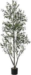 Olive Tree, 5FT Tall Faux Olive Tree with Lights Moss and Planter, Olive Trees Artificial Indoor ... | Amazon (US)