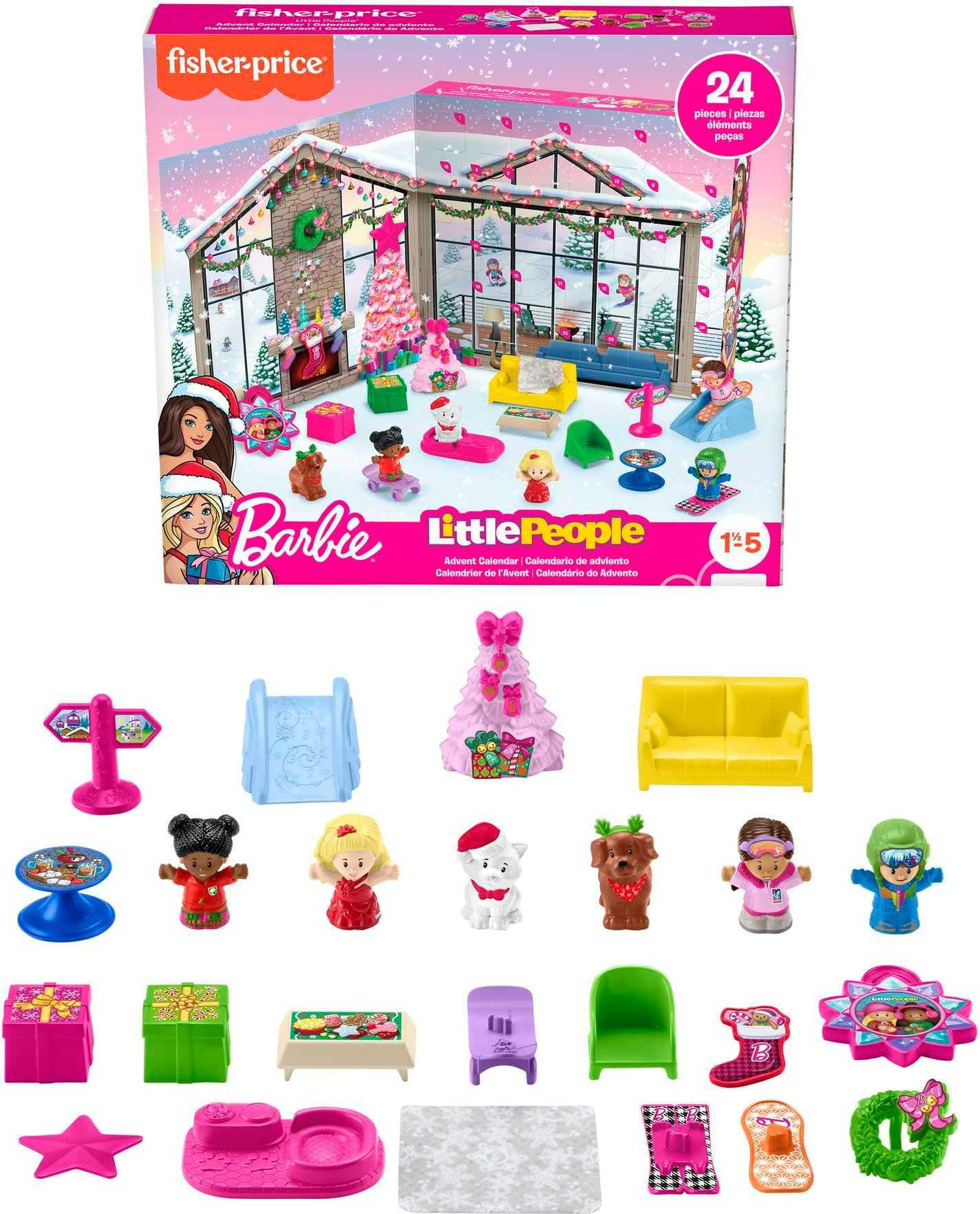 Fisher-Price Little People Barbie Toddler Toy 2025 Advent Calendar Playset, 24 Christmas Figures ... | Amazon (US)