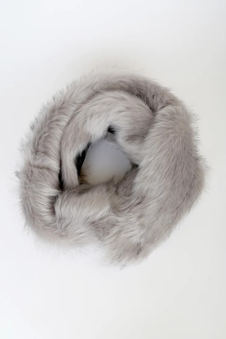 Never-Ending Elegance Grey Faux Fur Stole | Lulus